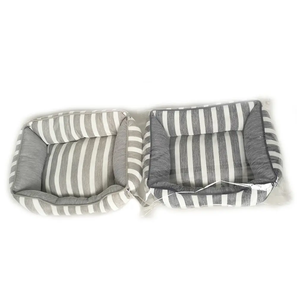 Pelech pre psa, pelech pre mačku, sivý, veľkosť M (PET-BED-STRIPED-GREY-M)