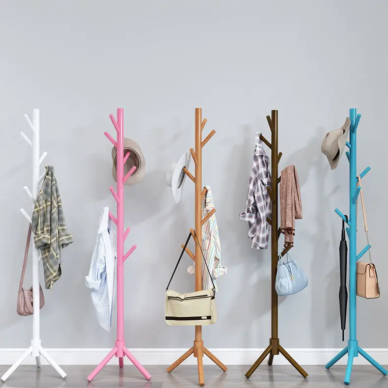 Fa ruhafogas, kalaptartó, kabáttartó állvány háromlábú talppal világosbarna színben (HATSTAND-TRIANGULAR-NATURAL)