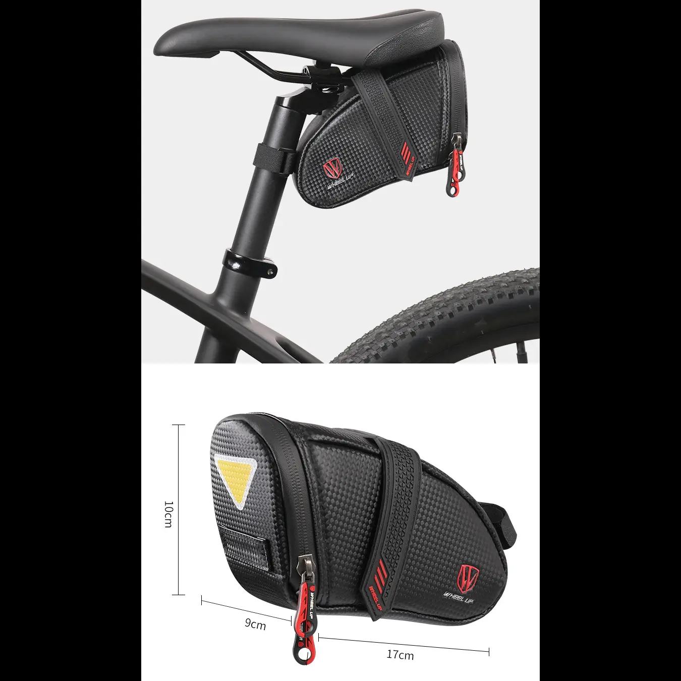 Kerékpárra szerelhető merevített biciklis telefontartó, táska vízálló fekete (WHC15-bike-bag)