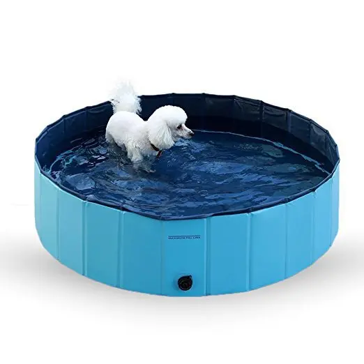 Összehajtható kék PVC kutyamedence 120 x 30 cm (pet-bathtub-blue-120x30)