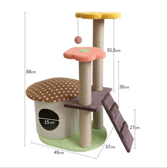 Macskabútor, macskafa, kaparófa sokszintes 88cm (CAT-TREE-4-LAYERS-7)