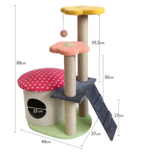 Macskabútor, macskafa, kaparófa sokszintes 88cm (CAT-TREE-4-LAYERS-8)