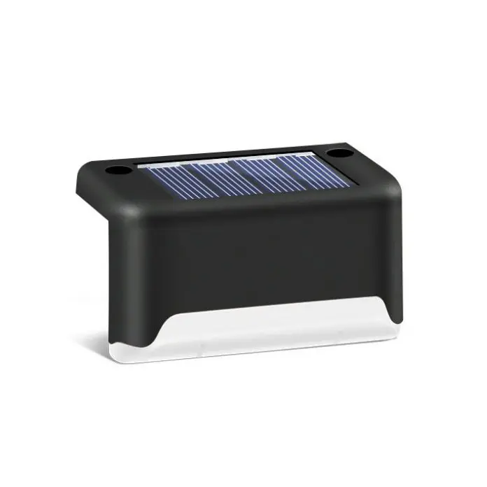 Napelemes kültéri lépcső lámpa, lépcsővilágítás 4db-os fekete vízálló (HAJ-LED06-solar-lamp-black)