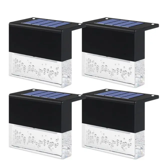 Napelemes RGB kültéri lépcső lámpa, lépcsővilágítás 4db-os vízálló (SL-6156-solar-deck-lamp)