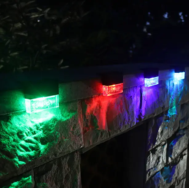 Napelemes RGB kültéri lépcső lámpa, lépcsővilágítás 4db-os vízálló (SL-6156-solar-deck-lamp)