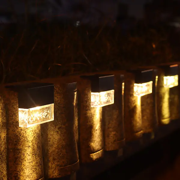 Napelemes RGB kültéri lépcső lámpa, lépcsővilágítás 4db-os vízálló (SL-6156-solar-deck-lamp)