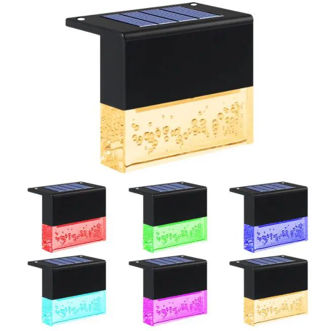 Napelemes RGB kültéri lépcső lámpa, lépcsővilágítás 4db-os vízálló (SL-6156-solar-deck-lamp)