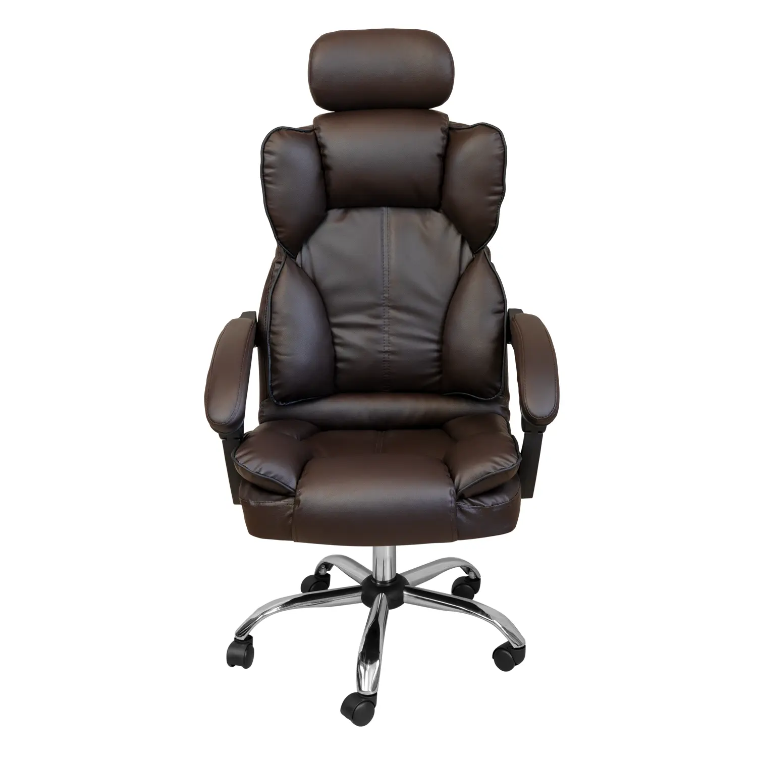 Főnöki irodai szék, forgószék fejtámlával kávébarna (JM808-COFFEE-7)
