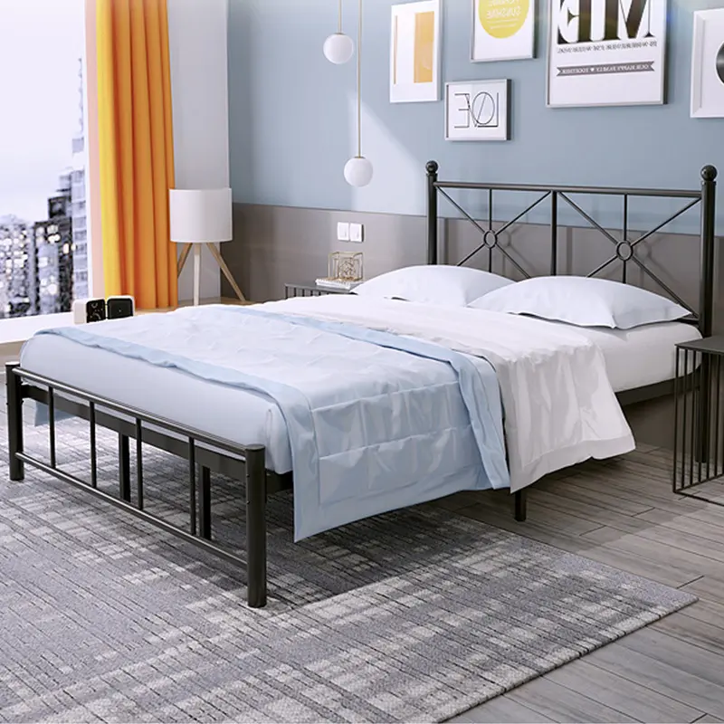Fém ágykeret 180x200cm fekete modern stílus (MODEL-3-180x200-FEKETE)