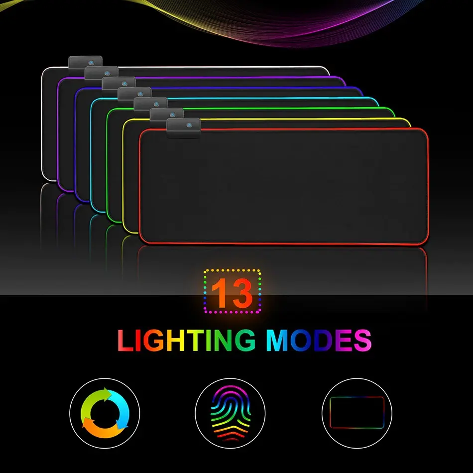 Gamer egérpad RGB LED világítással mintás 900x400x4mm (MP-RGB-900x400x4-21004-71-PATTERN-6)