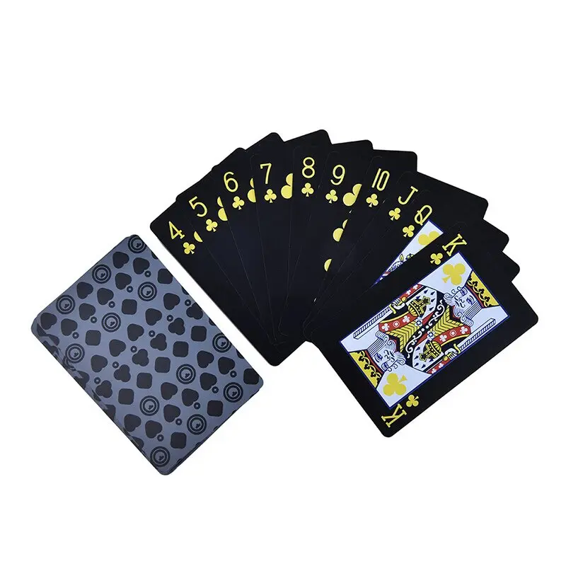 Plasztik póker kártya, francia kártya pakli fekete fehér-sárga (poker-card-black-white-yellow)
