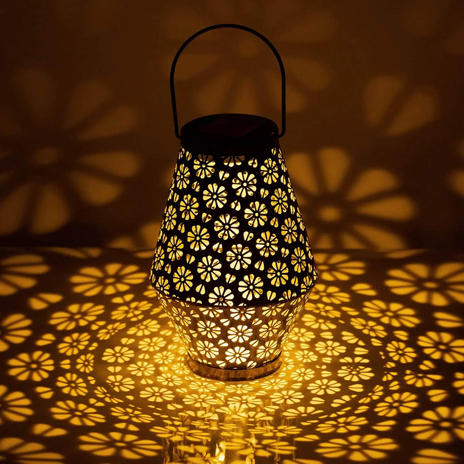 Kültéri napelemes LED lámpa, kerti világítás bronz színű (TY200225)