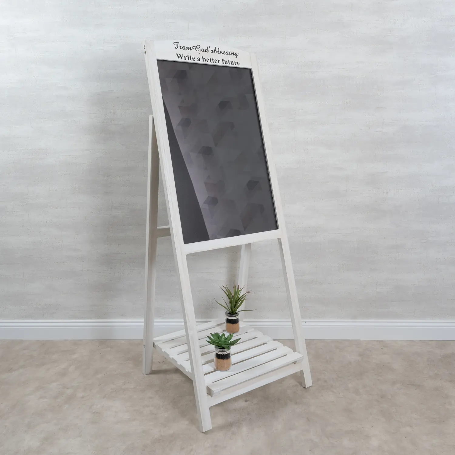 Írható reklámtábla, LED tábla, álló írható tábla fehér kerettel (LED-writing-board-white)