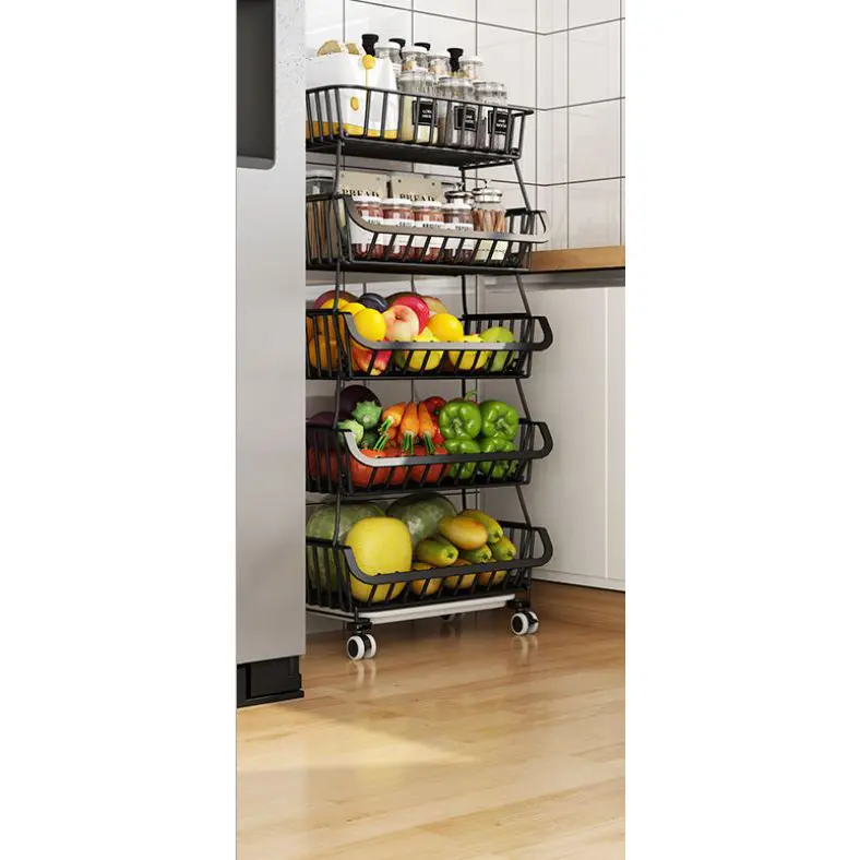 Zsúrkocsi, konyhai tároló 5 szintes gurulós (kitchen-storage-5-YY-006)