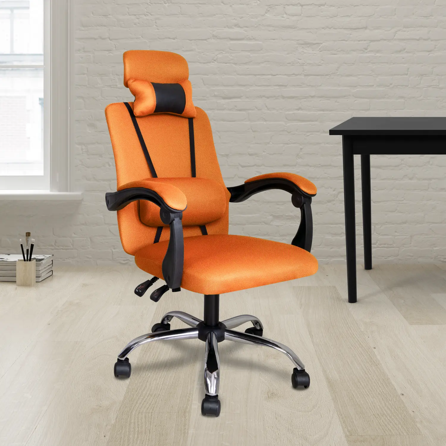 Irodai szék, forgószék fejtámlával narancssárga (IRODAI-SZEK-2-ORANGE)