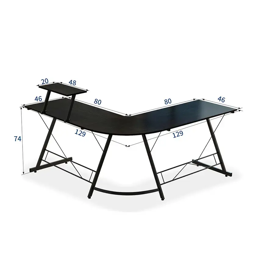 Sarok íróasztal antik barna (L-SHAPE-DESK-BROWN)