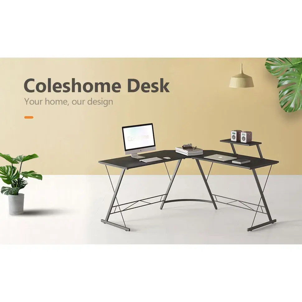 Sarok íróasztal antik barna (L-SHAPE-DESK-BROWN)
