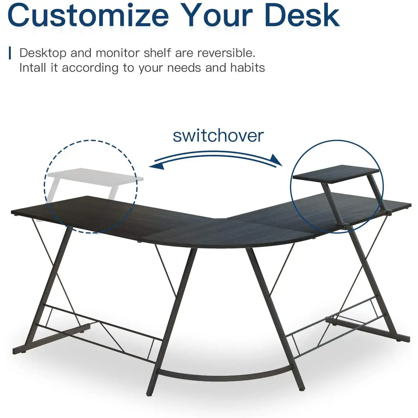Sarok íróasztal antik barna (L-SHAPE-DESK-BROWN)