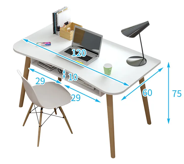 Íróasztal, számítógépasztal fehér színben 120x60x75cm (SE26-CDESK-WHITE)