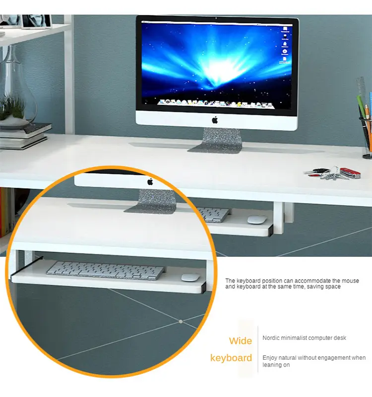 Íróasztal, számítógépasztal barna színben 120x55x72cm billentyűzet tartóval (H120C-CDESK-BROWN)
