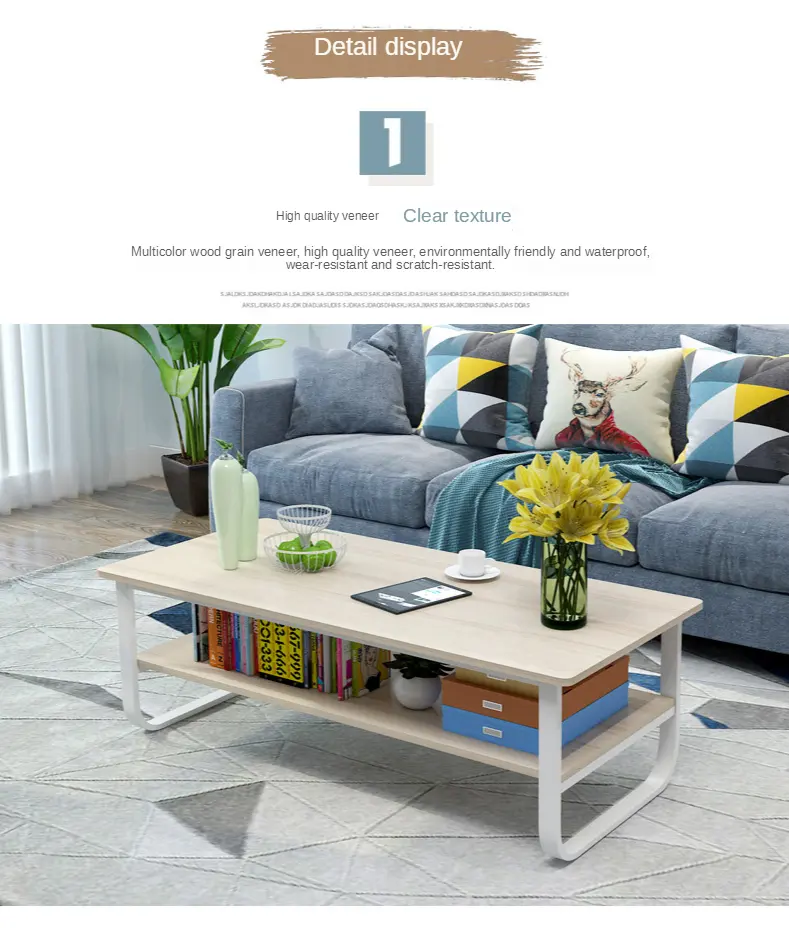 Dohányzóasztal bézs színben 120x60x42cm (UCA126-BEIGE)