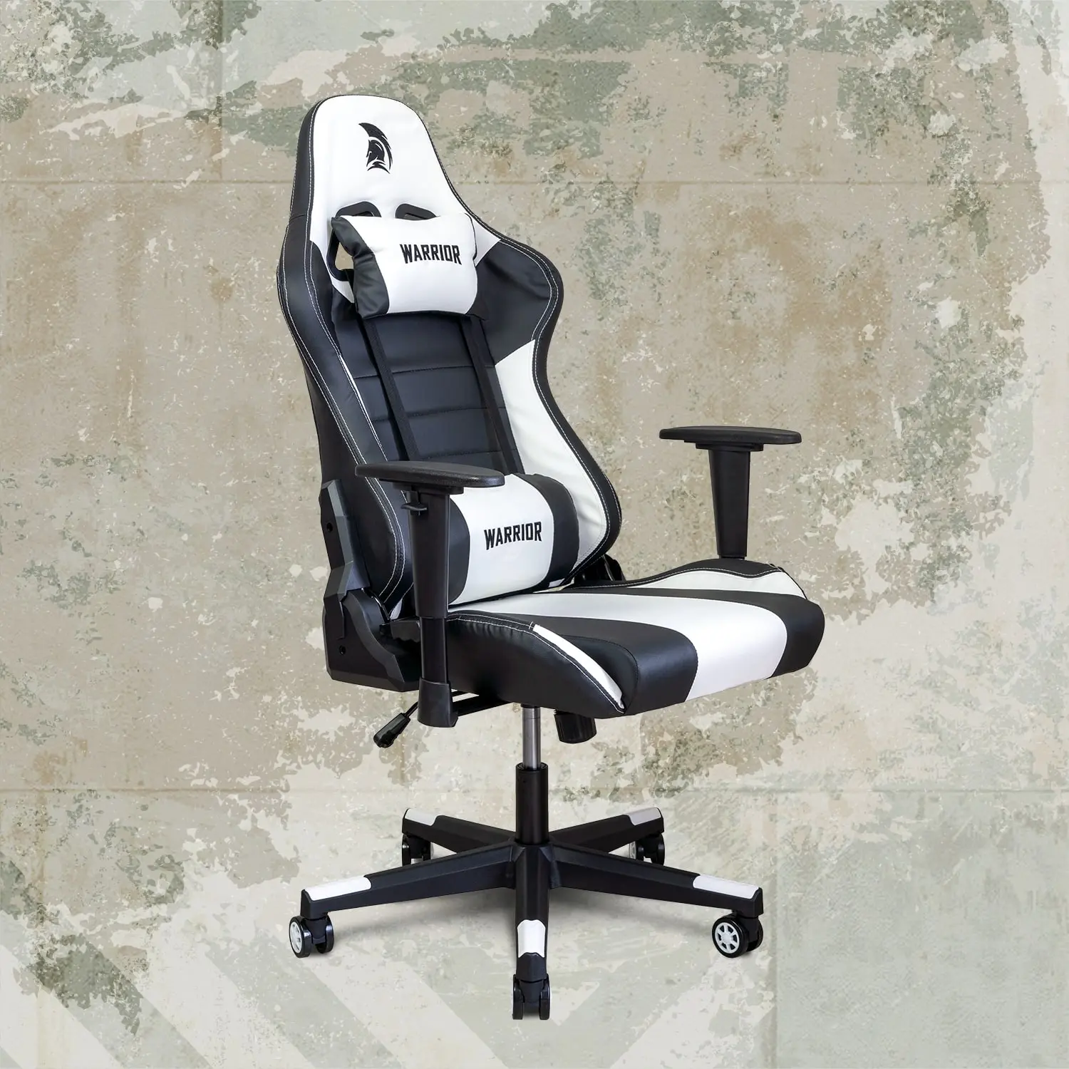 WARRIOR gamer szék fekete-fehér (EXTRA-2)