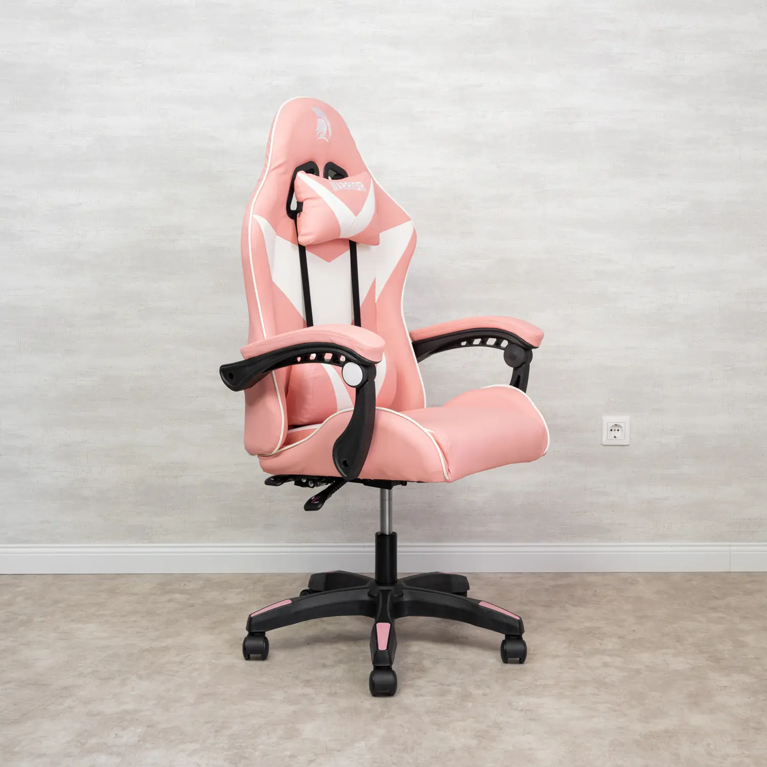 Warrior gamer szék, forgószék fehér-rózsaszín (GAMER-BASIC-4-WHITE-PINK)