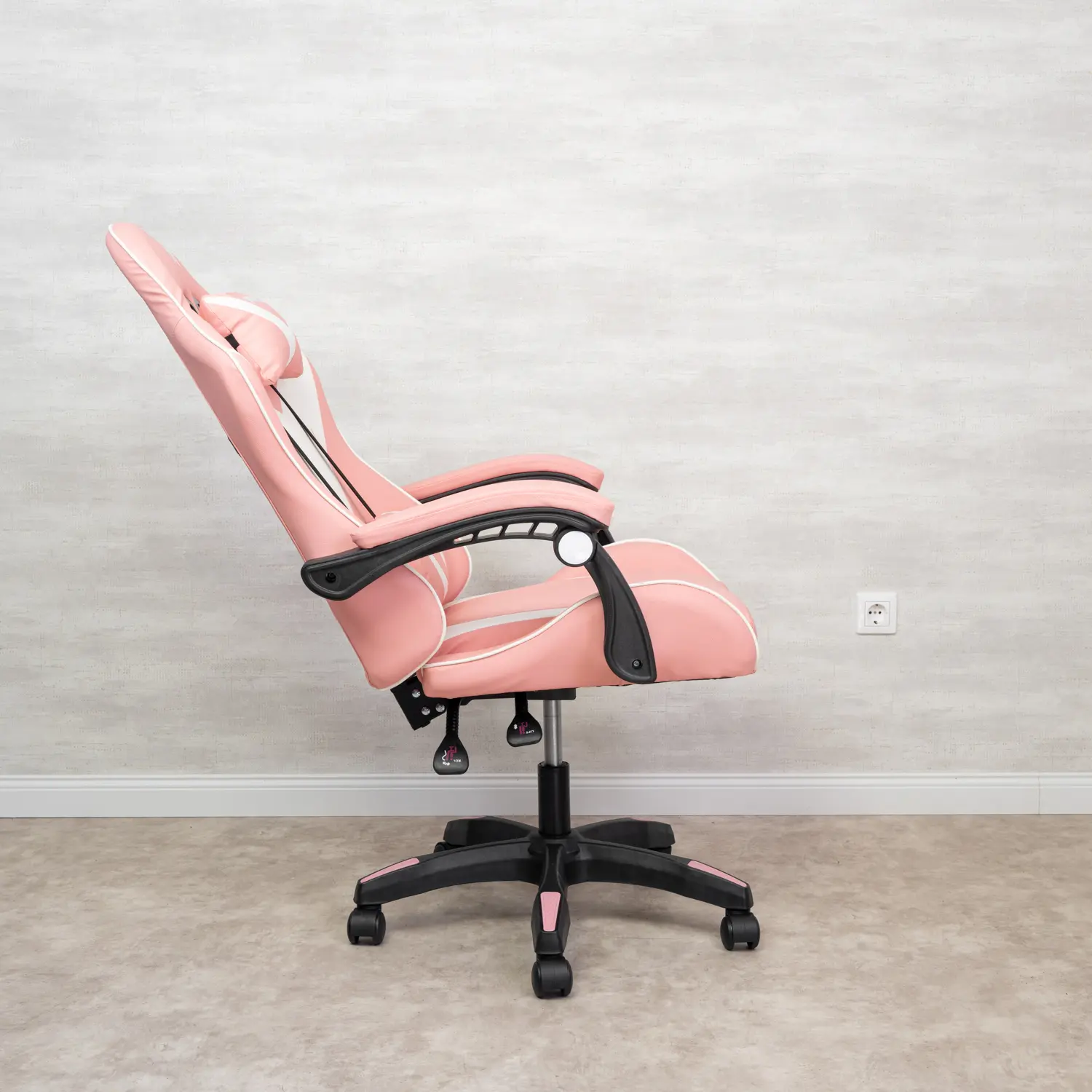 Warrior gamer szék, forgószék fehér-rózsaszín (GAMER-BASIC-4-WHITE-PINK)