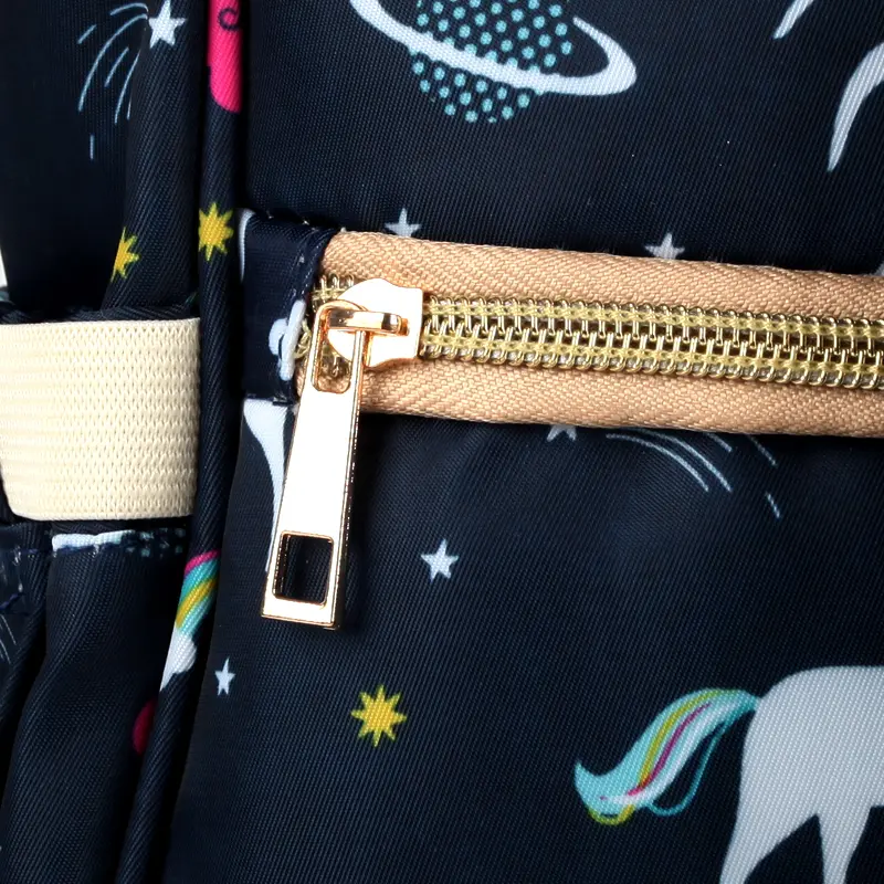 Pelenkázó hátizsák, pelenkázótáska szürke unikornis mintával (diaper-bag-grey-unicorn)
