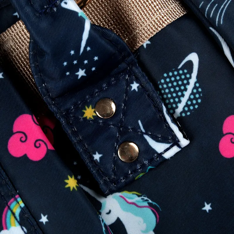 Pelenkázó hátizsák, pelenkázótáska fekete unikornis mintával (diaper-bag-black-unicorn)