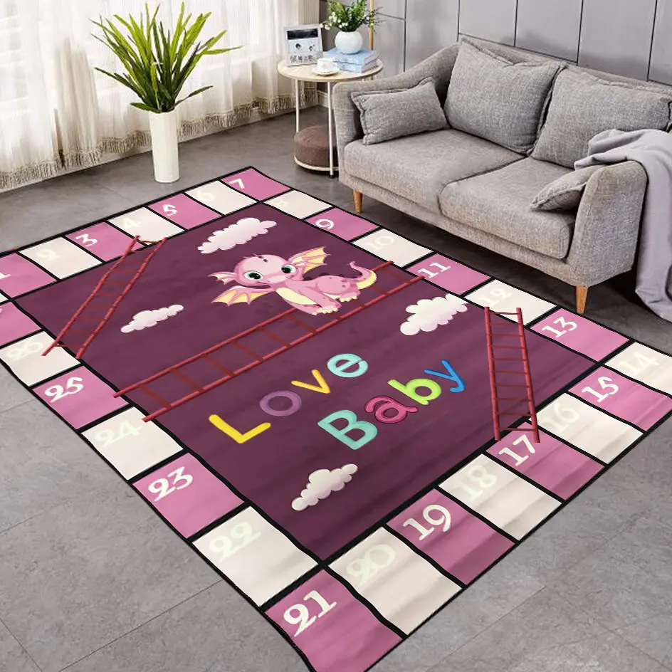 Gyerek játszószőnyeg, gyerekszőnyeg társasjáték mintával 100x200 cm (KIDS-CARPET-BOARDGAME)
