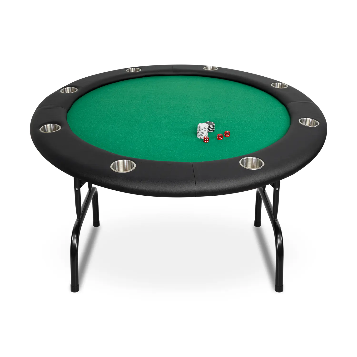 Pókerasztal 8 személyes 122cm zöld színben, kör alakú (PKTR48-GREEN)