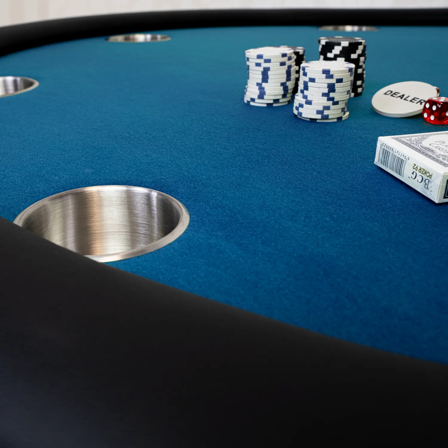 Pókerasztal 8 személyes 132cm kék színben, kör alakú (PKTR52-BLUE)