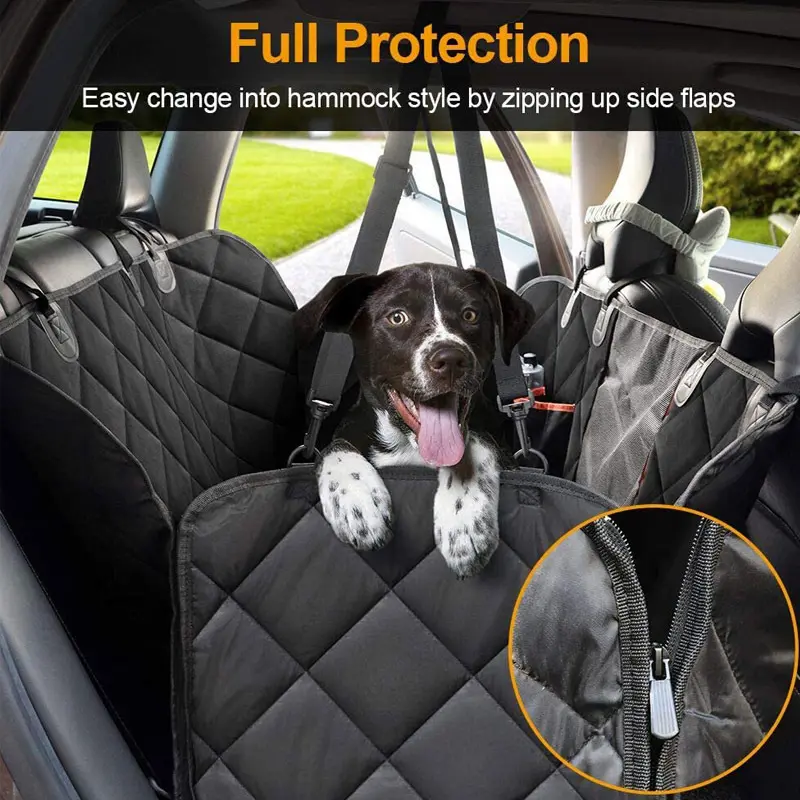 Autós védőhuzat, ülésvédő kutyáknak vízálló fekete színben (PET-CAR-MAT-BLACK-GD013)