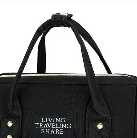 Pelenkázó hátizsák, pelenkázótáska pöttyös fekete-rózsaszín (diaper-bag-dotted-pink)