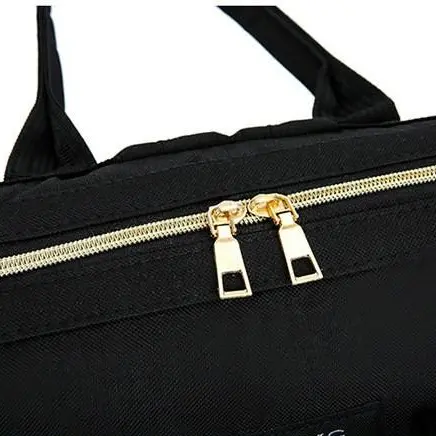 Pelenkázó hátizsák, pelenkázótáska pöttyös fekete-rózsaszín (diaper-bag-dotted-pink)