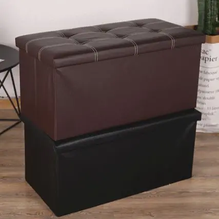 Ülésre alkalmas tárolódoboz, ülőke műbőr kávébarna (storage-box-76-pu-coffee)