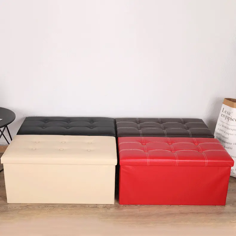 Ülésre alkalmas tárolódoboz, ülőke műbőr kávébarna (storage-box-76-pu-coffee)