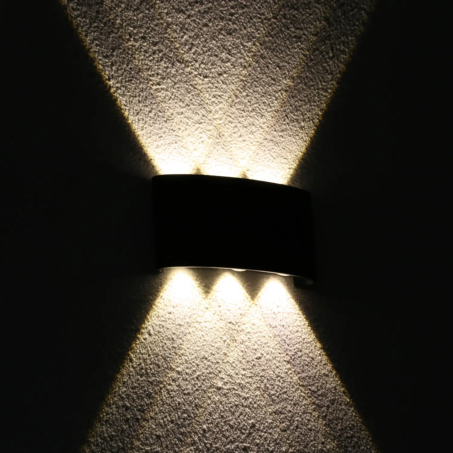 Kültéri fali LED lámpa 6W fekete színű IP65 vízálló 3000K meleg fényű (1042-6-BLACK-3000K)