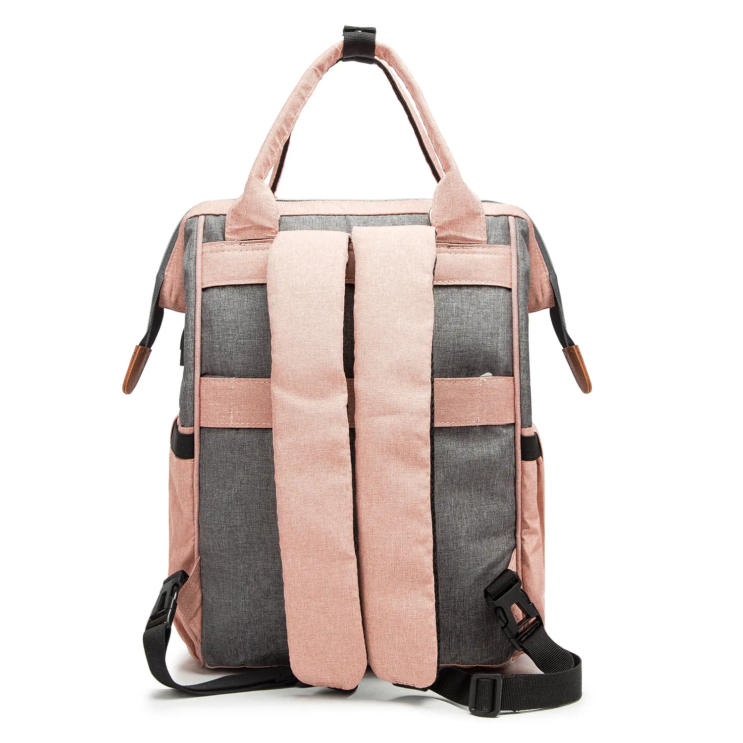 BaBee pelenkázó hátizsák, hátitáska, pelenkázótáska rózsaszín-szürke színben (BABEE-M3-PINK-GREY)