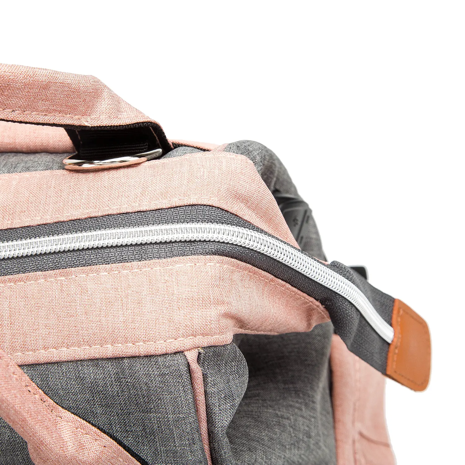 BaBee pelenkázó hátizsák, hátitáska, pelenkázótáska rózsaszín-szürke színben (BABEE-M3-PINK-GREY)