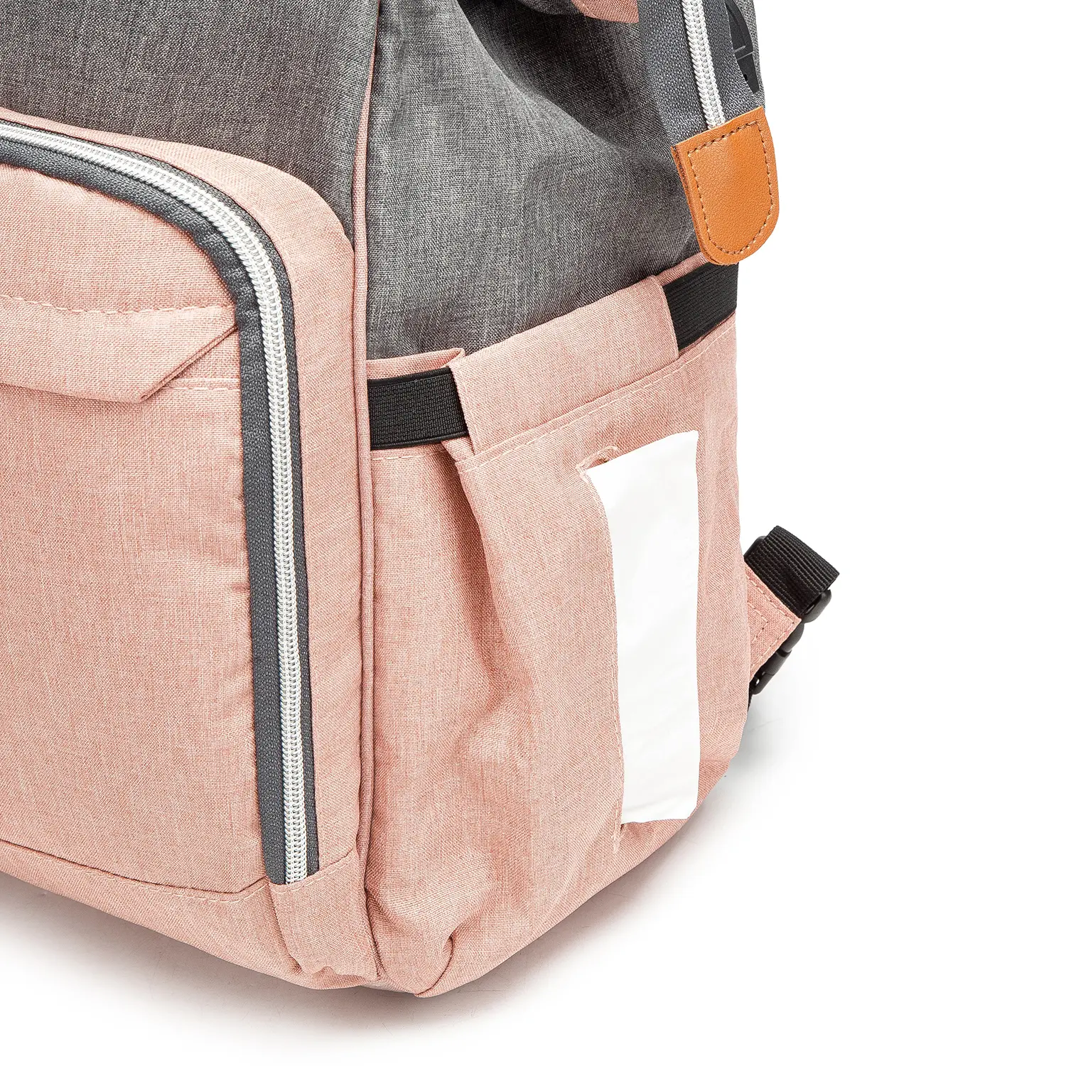 BaBee pelenkázó hátizsák, hátitáska, pelenkázótáska rózsaszín-szürke színben (BABEE-M3-PINK-GREY)