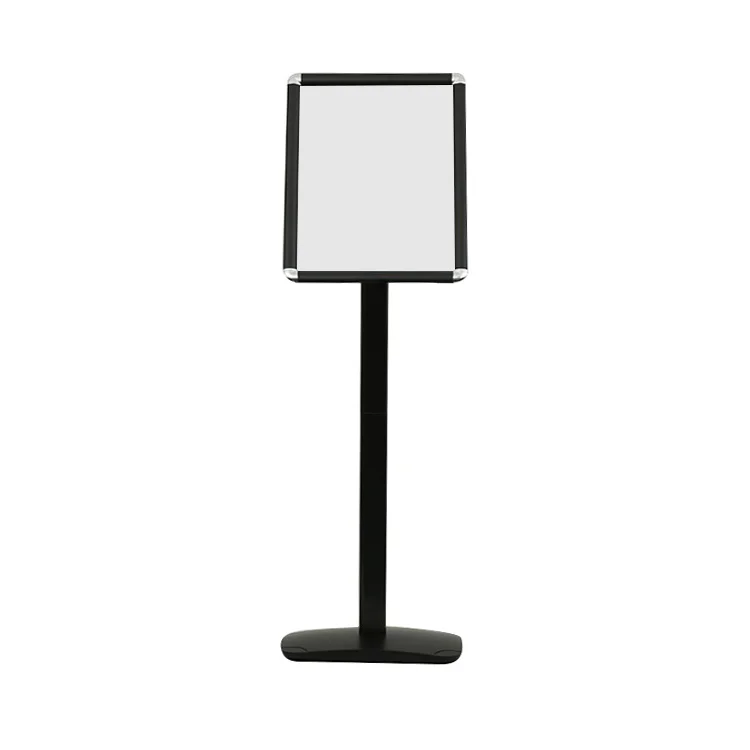 OfficeCity kültéri posztertartó állvány A4 méret, plakát tartó információs állvány álló fekete színben, alumínium kerettel (PL-DS02-B)
