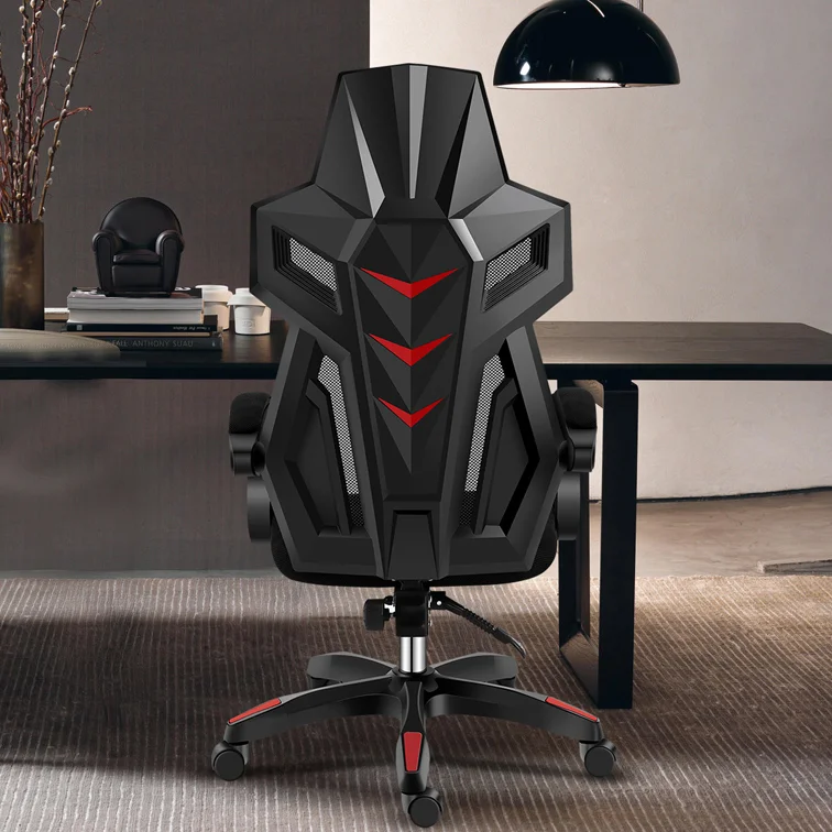 Gamer szék, forgószék lábtámasszal fekete-piros színben