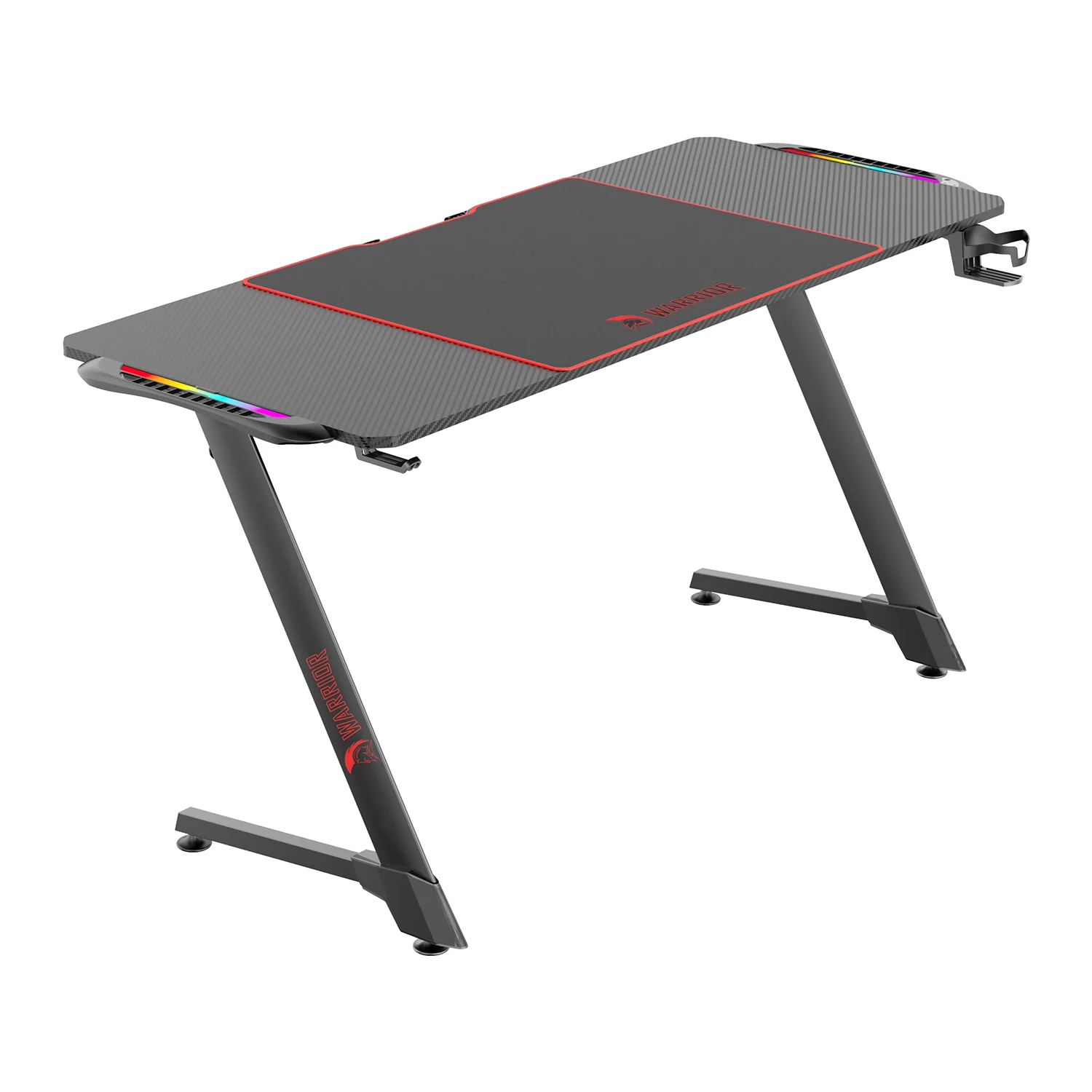 WARRIOR gamer asztal alumínium fekete színben 140*60*75CM RGB világítással (Z5-1460)