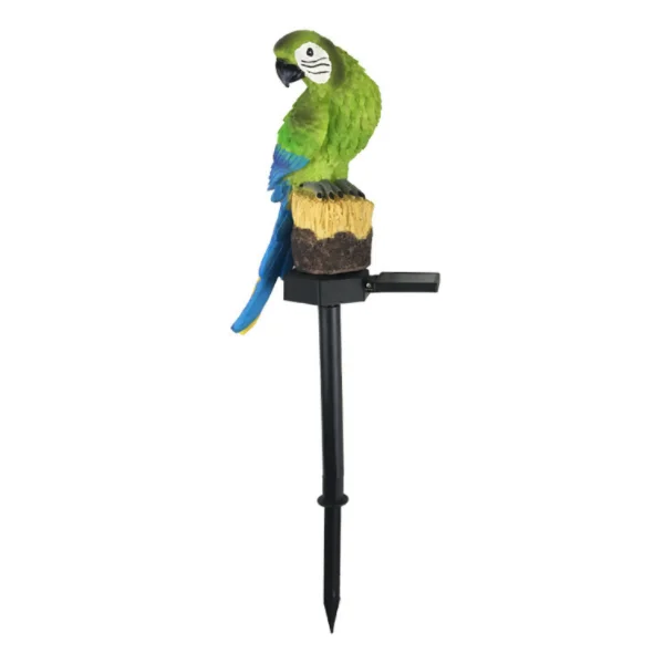 Kültéri napelemes LED lámpa, kerti világítás IP65 vízálló zöld papagáj (ZY-1044-PARROT-GREEN)