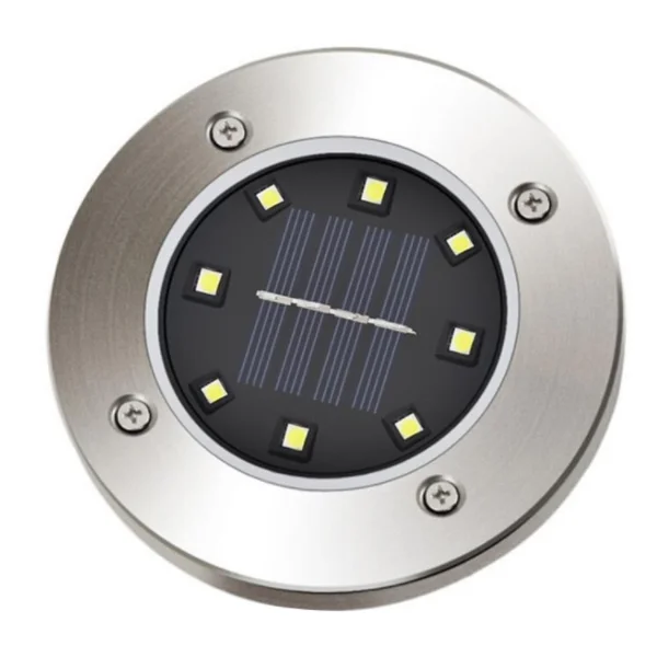 Kültéri napelemes LED lámpa, kerti világítás IP65 vízálló 3500K meleg fényű 4db-os kiszerelés (ZY-1028-8LED-WARM)