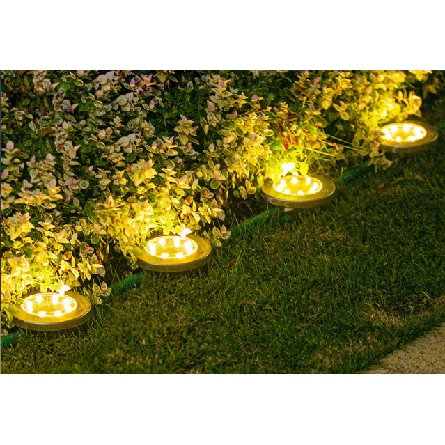 Kültéri napelemes LED lámpa, kerti világítás IP65 vízálló 3500K meleg fényű 4db-os kiszerelés (ZY-1028-8LED-WARM)