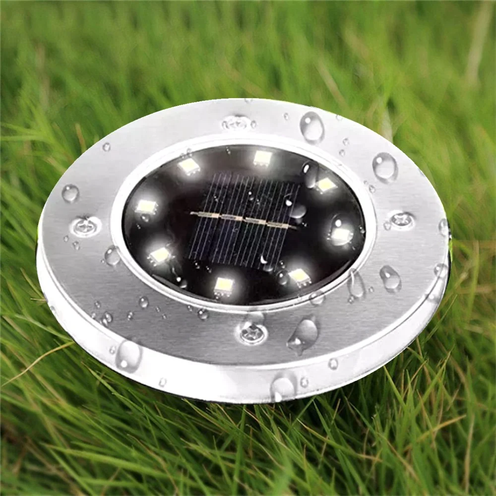 Kültéri napelemes LED lámpa, kerti világítás IP65 vízálló 6000K hideg fényű 4db-os kiszerelés (ZY-1028-8LED-COLD)