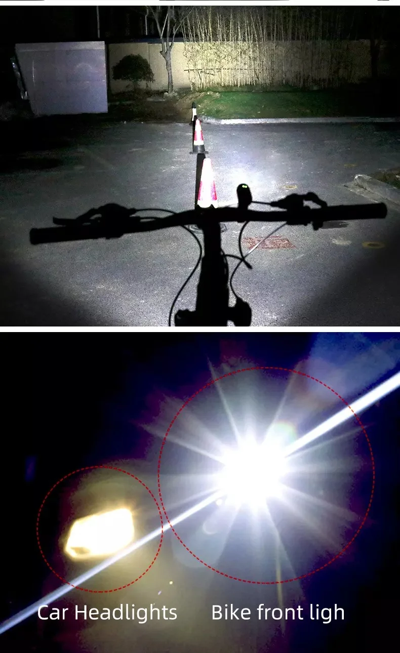 LED cyklistické svetlo na riadidlá, svetlo na bicykel s USB nabíjaním, vodotesné (QD007)